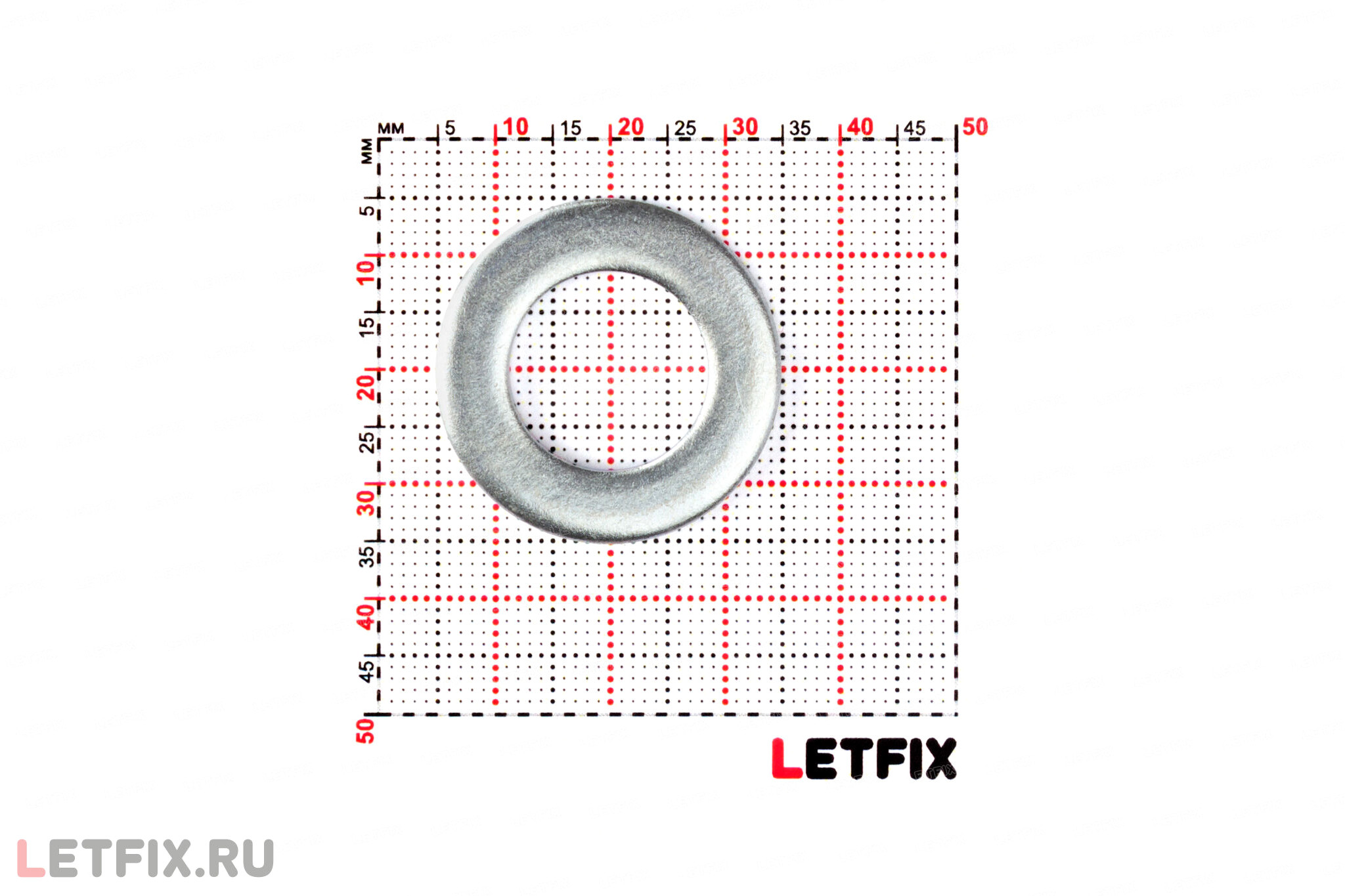 Размеры отверстия и шайбы М16 DIN 125 цинк (ГОСТ 11371-78 исп.1, ISO 7089): d=17 мм, D=30 мм, s=3 мм
