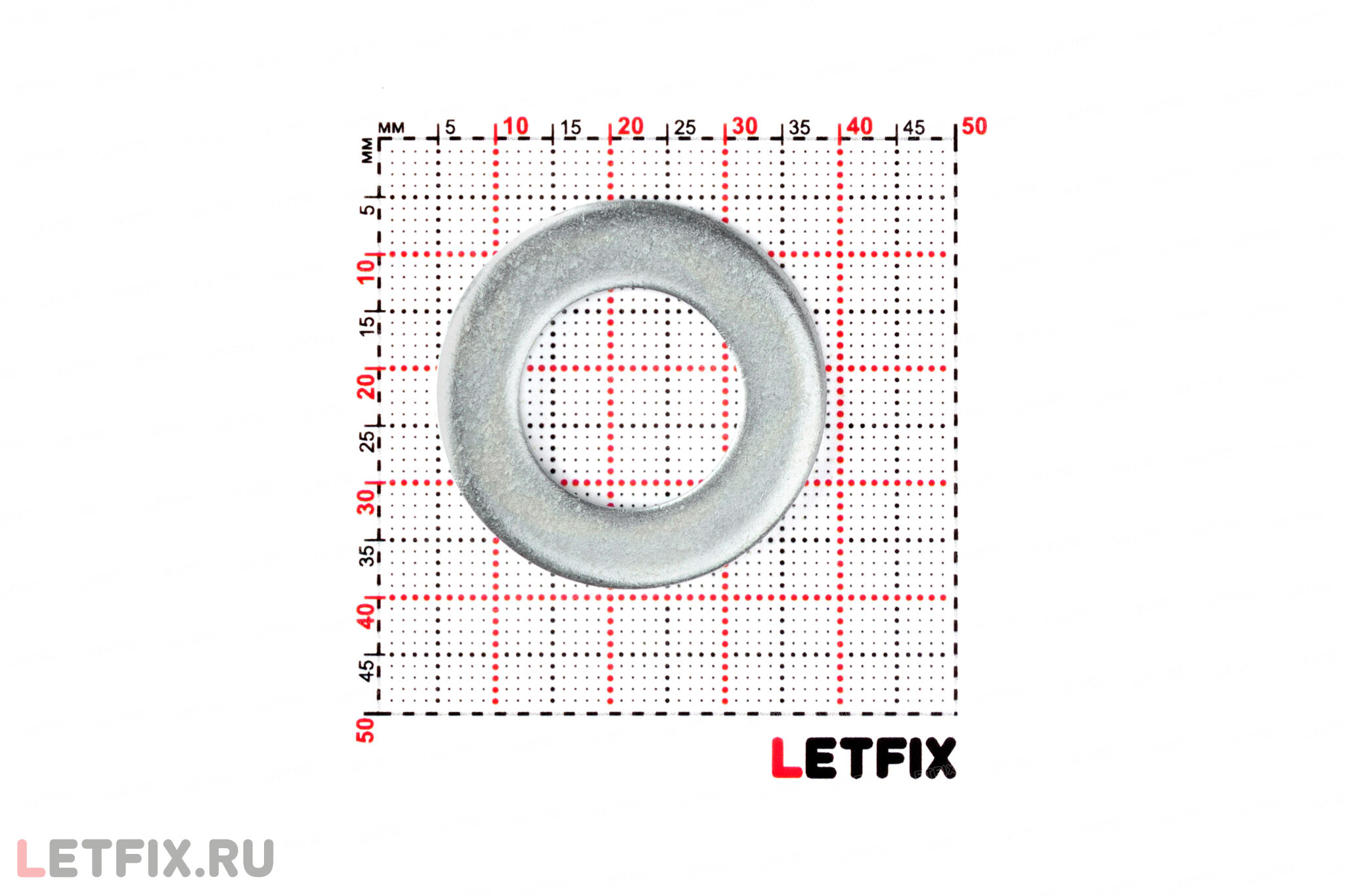 Размеры отверстия и шайбы М18 DIN 125 цинк (ГОСТ 11371-78 исп.1, ISO 7089): d=19 мм, D=34 мм, s=3 мм