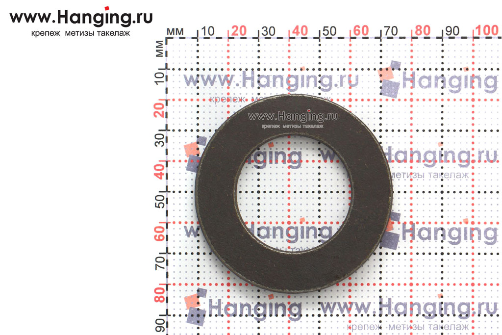 Размеры отверстия и шайбы М30 DIN 125 б/п (ГОСТ 11371-78 исп.2, ISO 7090): d=31 мм, D=56 мм, s=4 мм