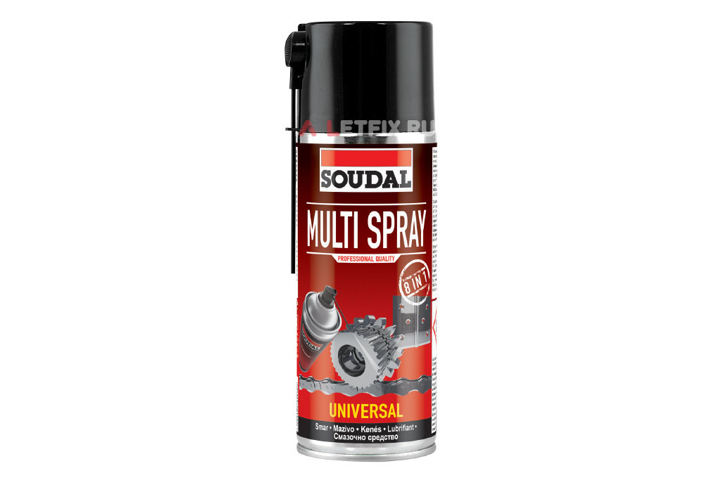 Очиститель ржавчины резьбы и смазка для резьбы Soudal Multi Spray (134155) в баллоне-спрее 400 мл
