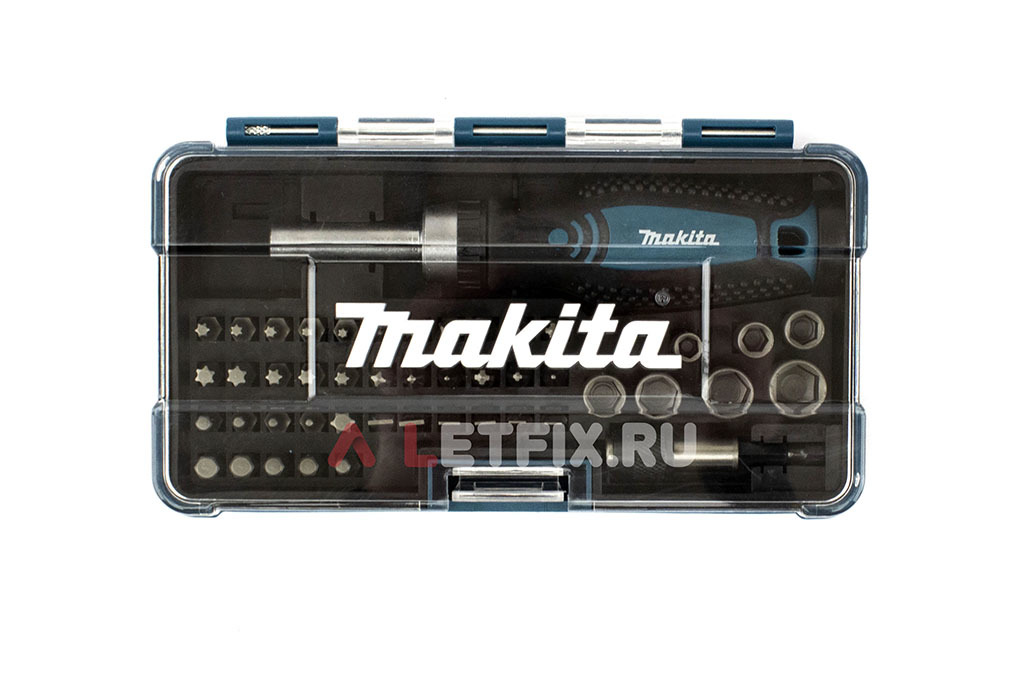 Набор бит Makita B-36170-10 из 46 насадок и отвертки в пластмассовом пенале