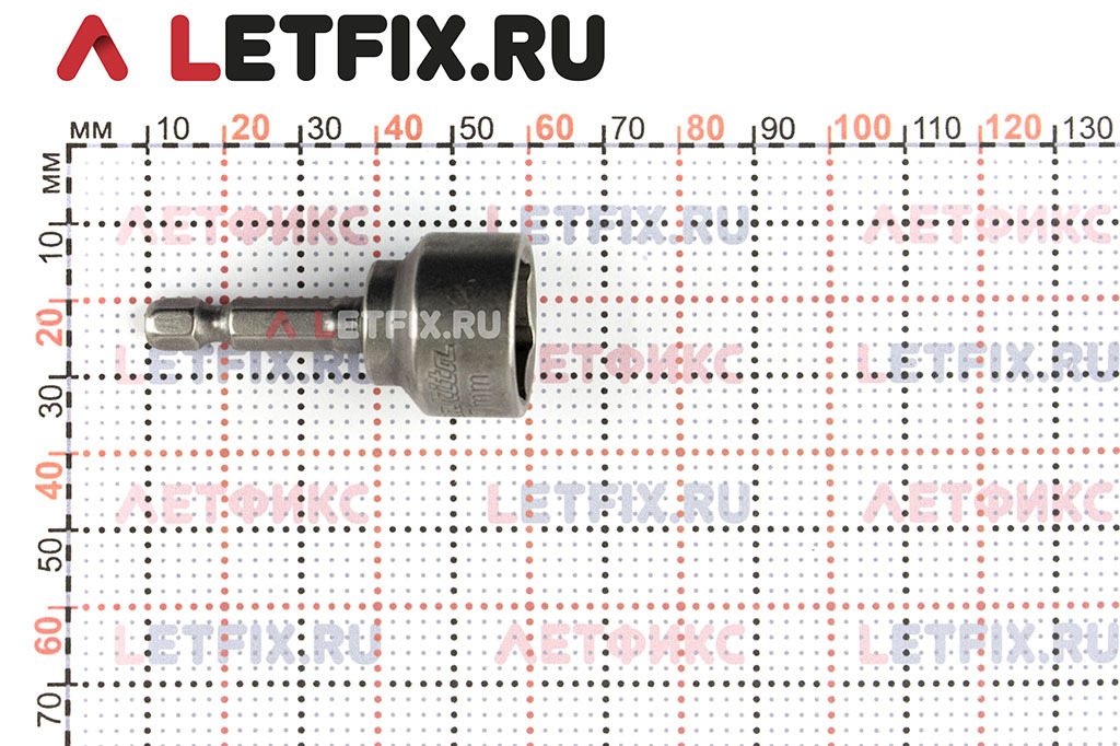 Размеры насадки для шуруповерта для шестигранных головок HEX 17 50 мм с магнитным держателем Макита В 38750 (Makita B-38750)
