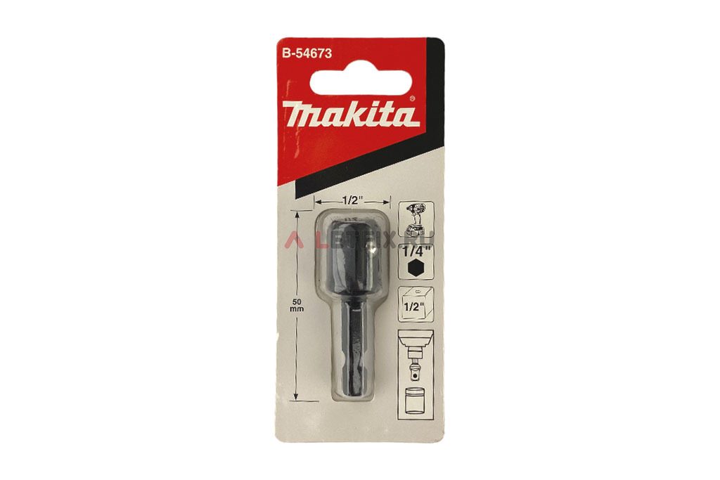 Переходник 1/4" на квадрат 1/2" Makita B-54673. Адаптер шестигранник 1/ ...