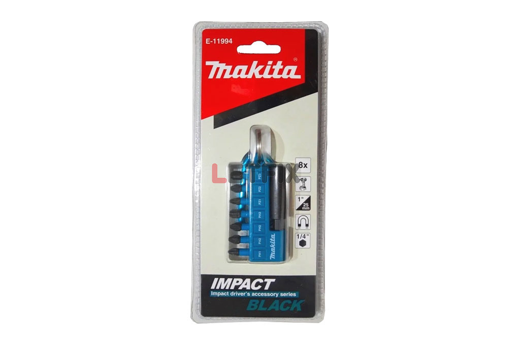 Набор насадок Impact Black Makita E-11994 (8 предметов: 7 ударных бит и магнитный держатель)