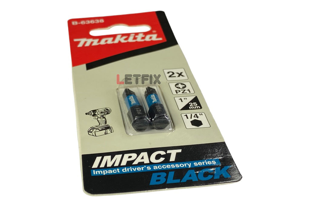 Насадка для шуруповерта (бита) под крест PZ1 25 мм Импакт Блэк Макита B-63638