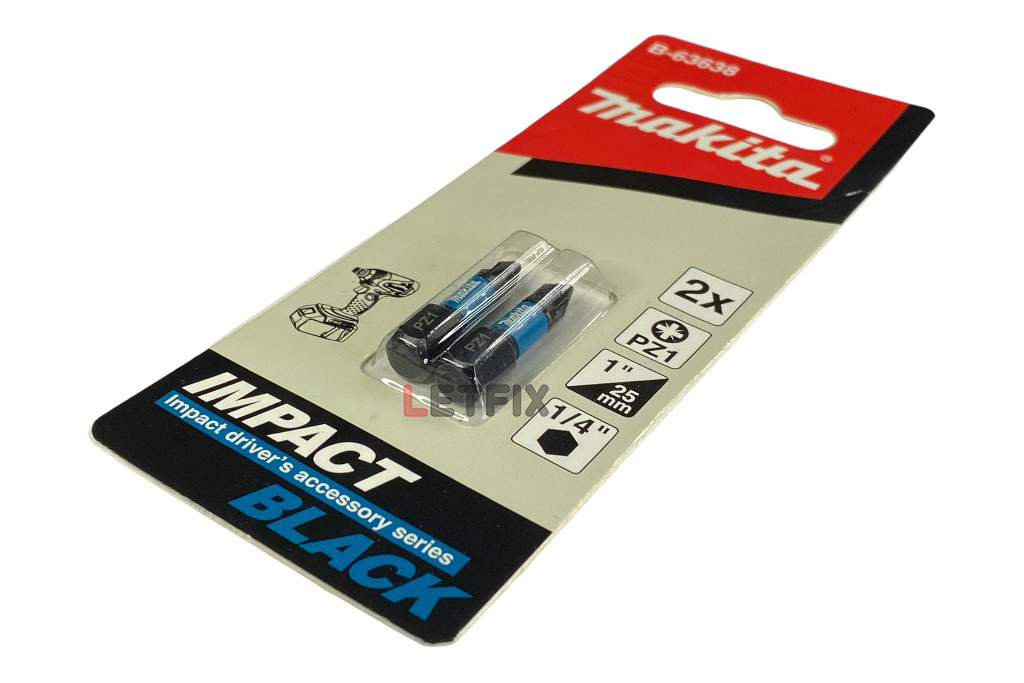 Бита PZ1 (крест, Pozidriv, Pozi) длиной 25 мм Makita B-63638 серии Impact Black
