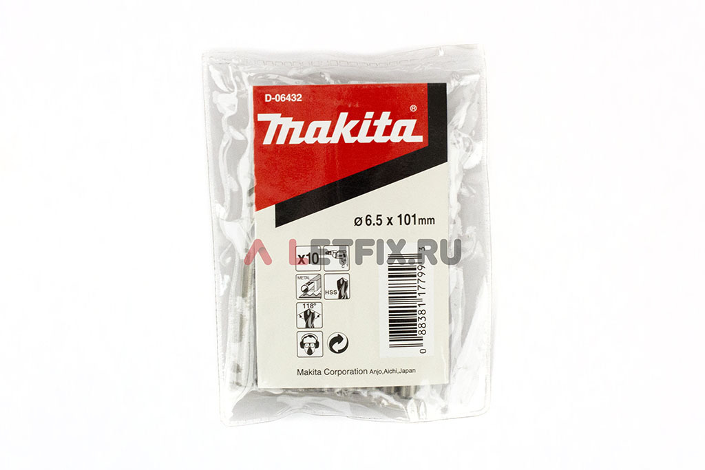 Сверло по металлу Makita HSS-G 6,5*101 D-09759 (D-06432) с цилиндрическим хвостовиком (DIN 338)