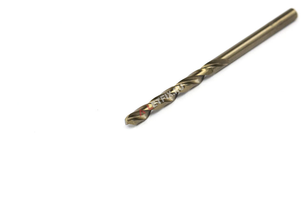 Сверло по металлу Makita HSS-Co 4*75 с цилиндрическим хвостовиком по стандарту DIN 338 с углом заточки 135° с 5% содержанием кобальта