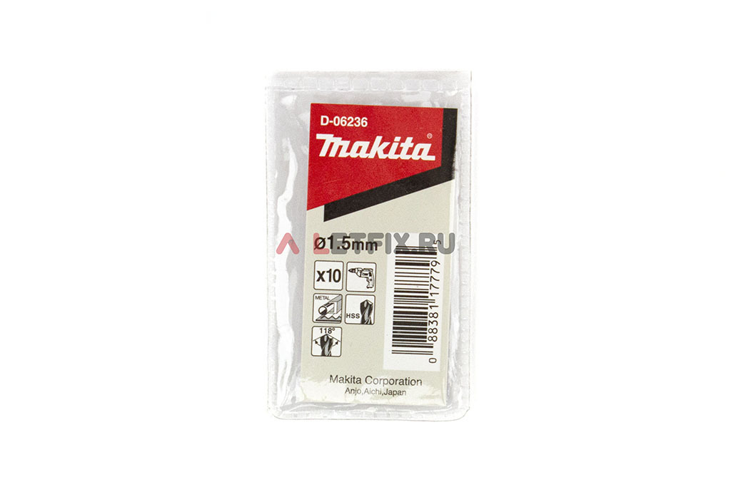 Сверло по металлу Makita HSS-G 1,5*40 D-06236 с цилиндрическим хвостовиком (DIN 338)