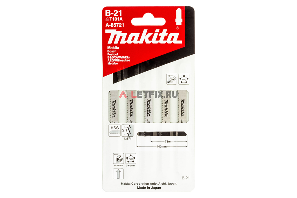Размеры пилки для электролобзика Makita A-85721 B-21 73х100/2,1