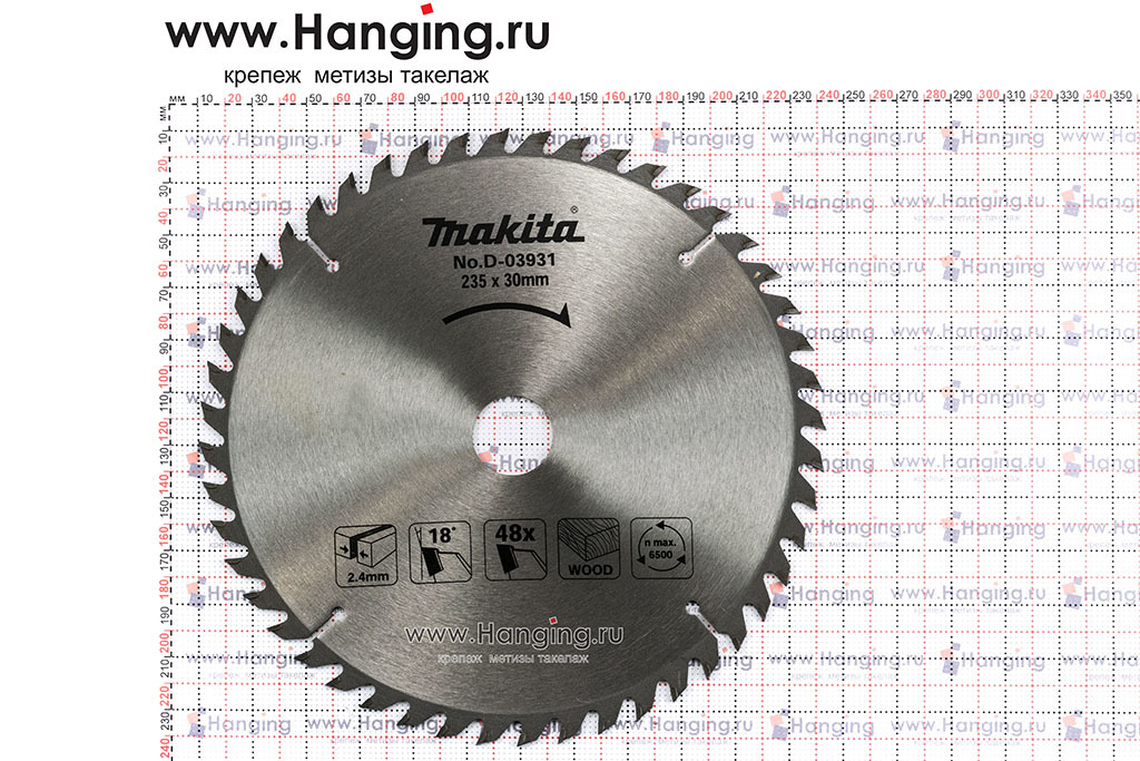 Диск пильный по древесине Makita Standard D-03931 235х30/25х2.4/48 (48 зубьев)