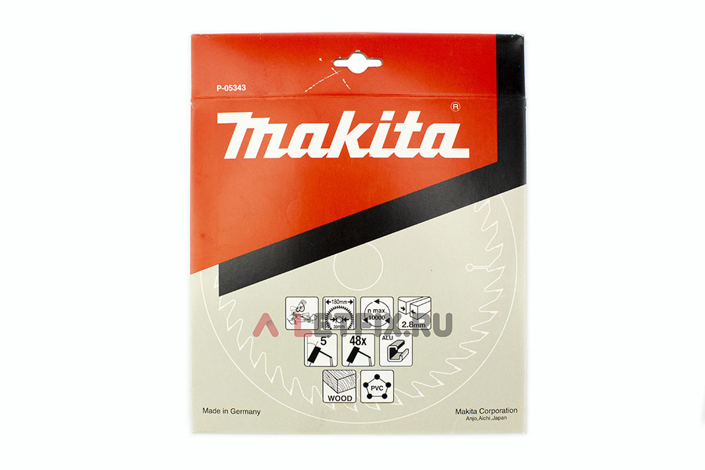 Упаковка универсального пильного диска для циркулярной пилы Makita P-05343 180х30х2.8/48