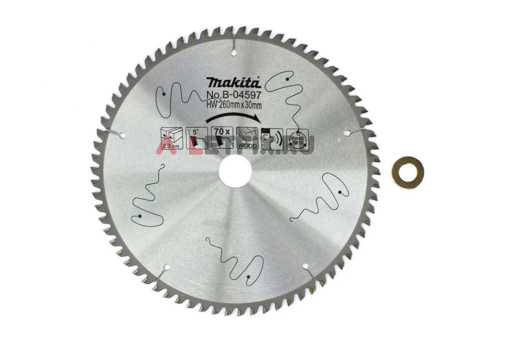 Пильный диск Макита Стандарт B-04597 диаметром 260 мм с 70 зубьями