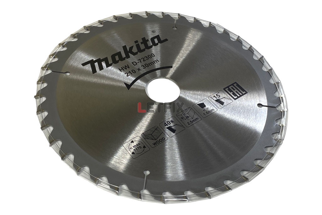 Пильный диск Макита Стандарт D-72300 диаметром 210 мм (40 зубьев)