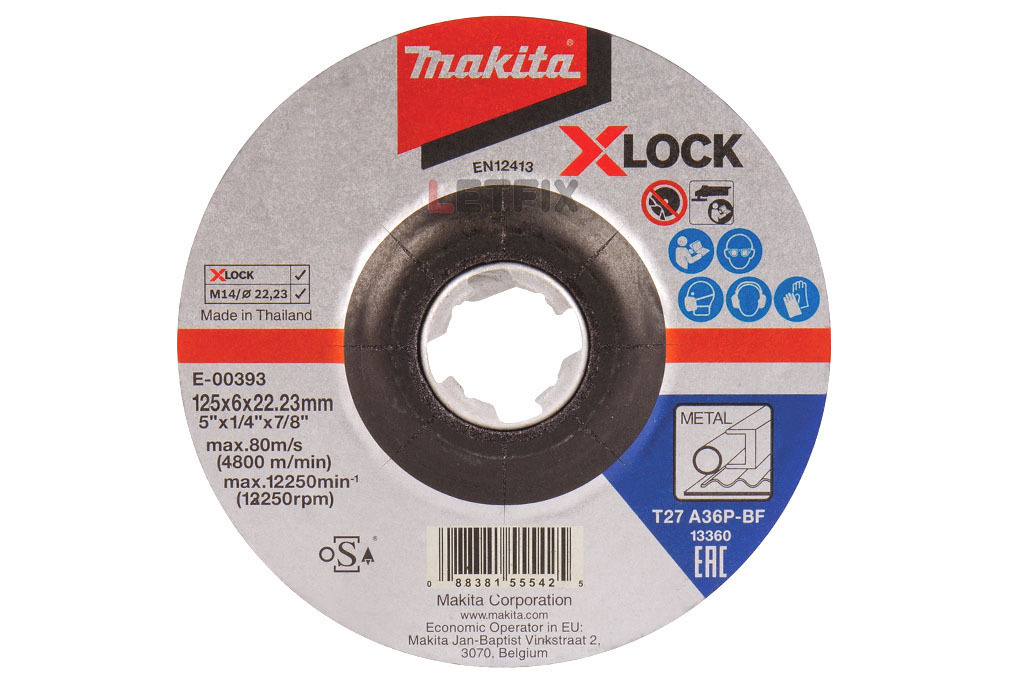 Круг абразивный зачистной по металлу 125х6 X-LOCK Makita E-00393