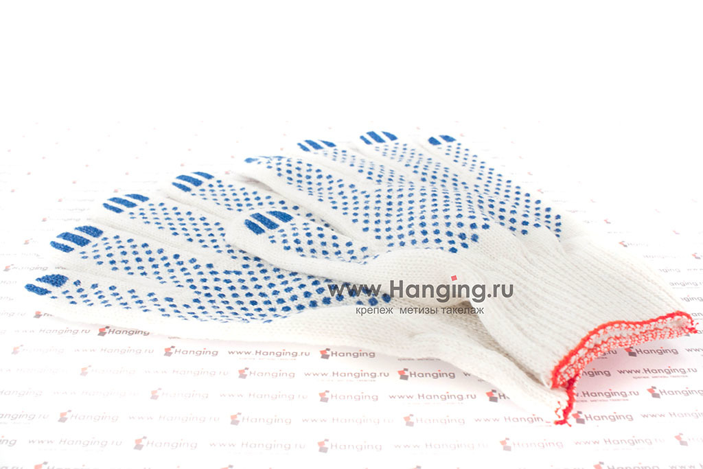 Износостойкие перчатки (5 нитей) х/б с ПВХ на ладони