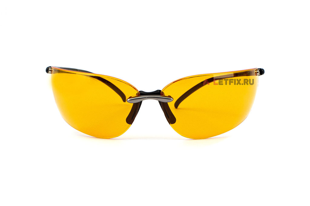 Защитные оранжевые очки Makita M-Force с чехлом, берушами в пенале, резинкой и тряпочкой (P-66363)