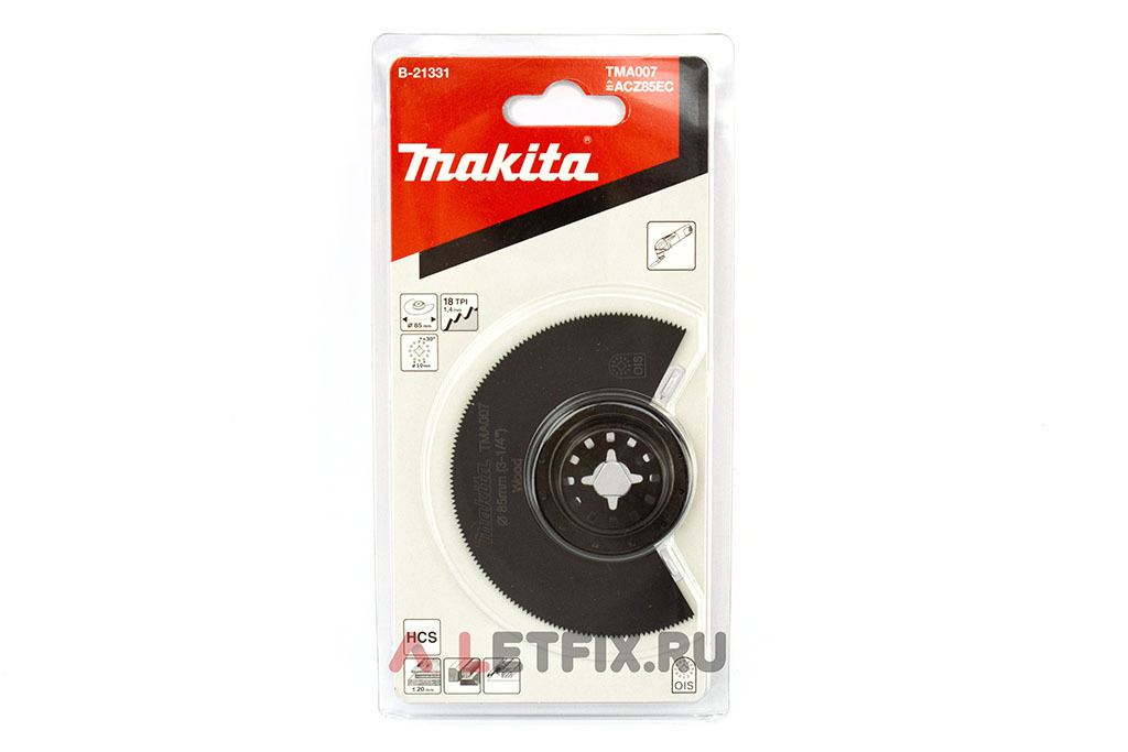 Универсальное дисковое пильное полотно 85 мм по дереву и металлу TMA007 Makita B-21331 для мультитула