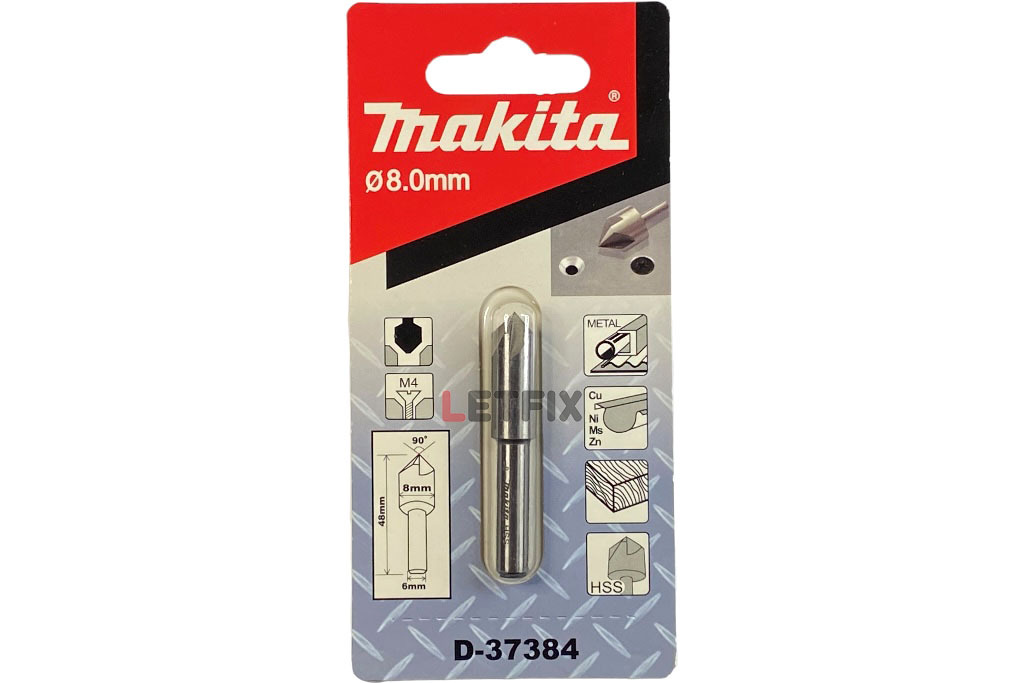 Зенковка Makita D-37384 8х48 мм с цилиндрическим хвостовиком 6 мм для винтов М4