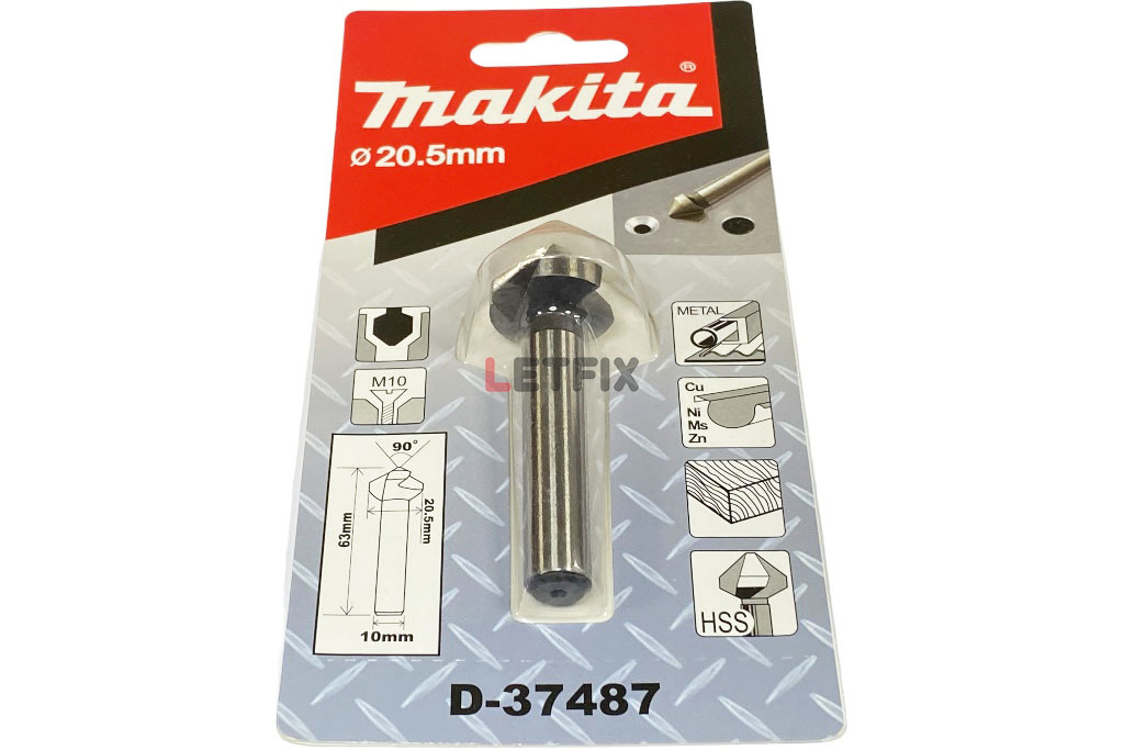 Зенковка 20,5 мм Makita D-37487 из быстрорежущей стали (HSS)