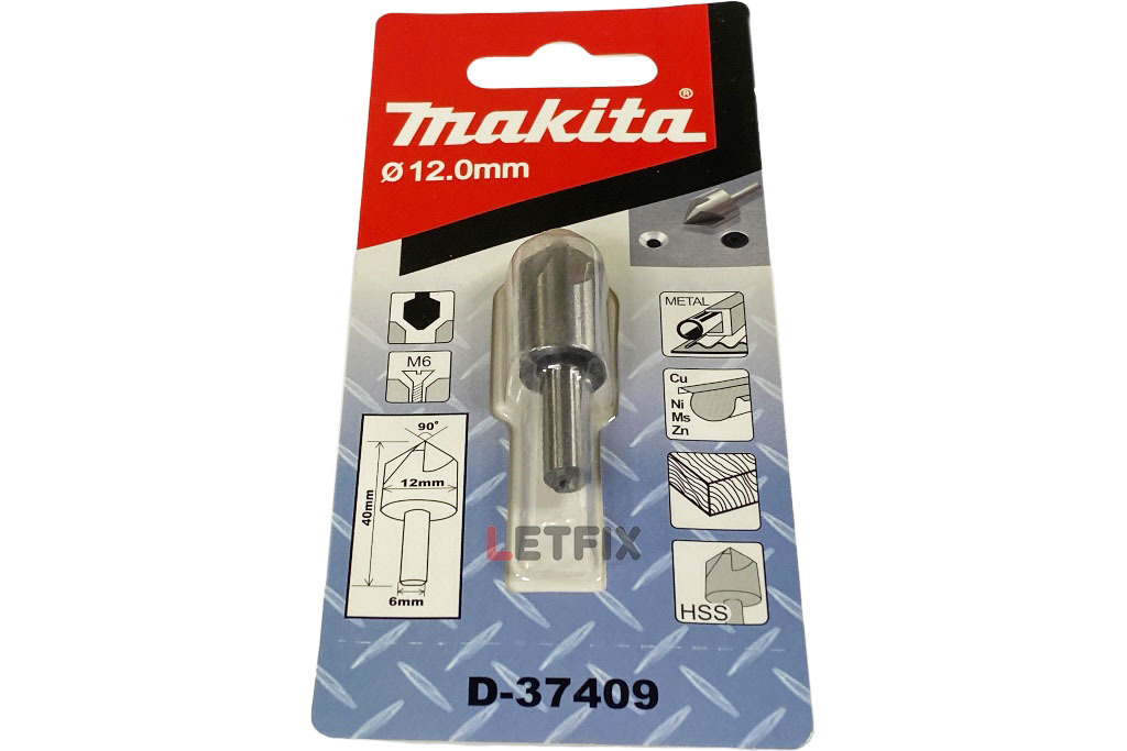 Зенковка 12 мм Makita D-37409 из быстрорежущей стали (HSS)