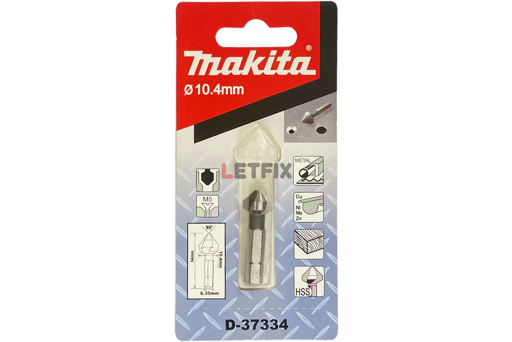 Зенковка Makita D-37334 10,4х34 мм с хвостовиком 1/4 дюйма (1/4