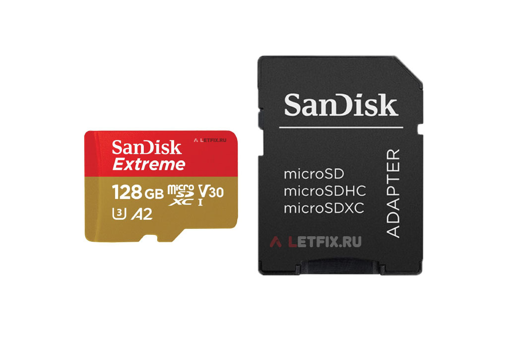 Карта памяти sandisk extreme 128 гб microsdxc