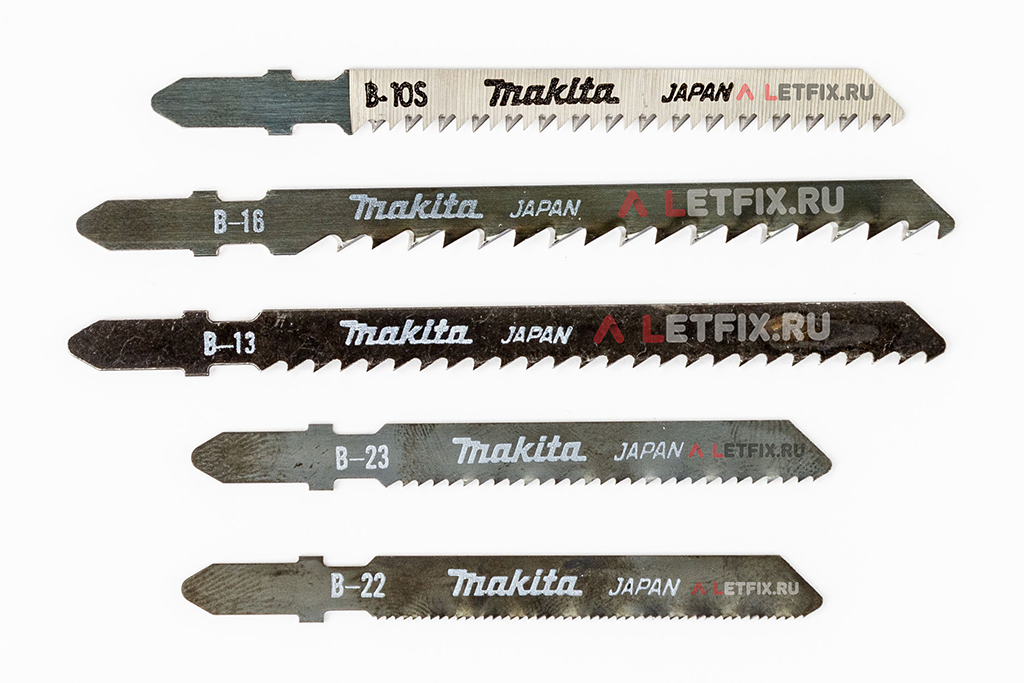 Набор пилок для лобзика Makita A-86898 из 5 штук: B-10, B-13, B-16, B-22, B-23