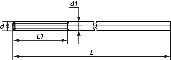 Основные размеры шпильки фундаментного анкера М20*350 5.1