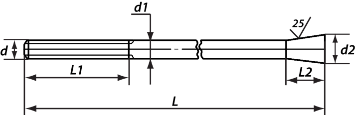 Шпилька фундаментного анкера типа 6 исполнения 1.