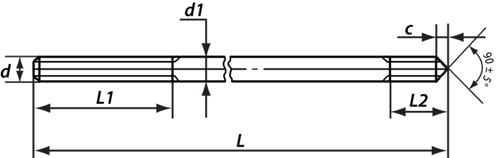 Шпилька фундаментного анкера типа 6 исполнения 2.