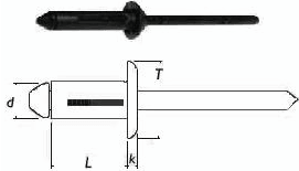 Заклепка вытяжная пластиковая со стандартным бортиком Triplast-riv