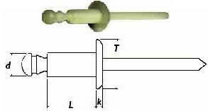 Заклепка вытяжная пластиковая со стандартным бортиком Plastriv