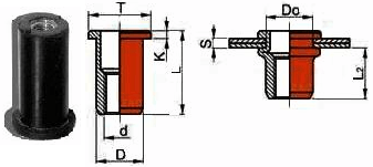 Заклепка резьбовая цилиндрическая неопреновая